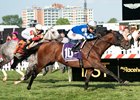 Fort Washington and Junior Alvardo Win Race 12, Dinner Party Stakes, Pimlico Racecourse, Baltimore, MD May 17, 2025, Javier Molina/Bloodhorse 
