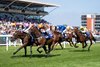 Lead Artist (Oisin Murphy,pink cap) beats Dancing Gemini (Ryan Moore,orange) in the Lockinge
Newbury 17.5.25 Pic: Edward Whitaker