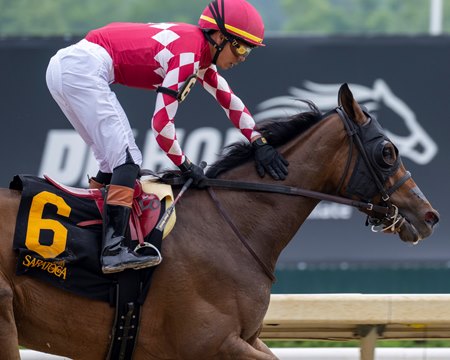 Nitrogen wins the Wonder Again Stakes at Saratoga Race Course