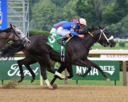 Indy Bay wins the Jersey Girl Stakes at Saratoga Race Course