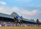 Sovereignty, with Junior Alvarado up, wins the Belmont Stakes (G1) at Saratoga Race Course in Saratoga Springs, New York, on June 7, 2025.