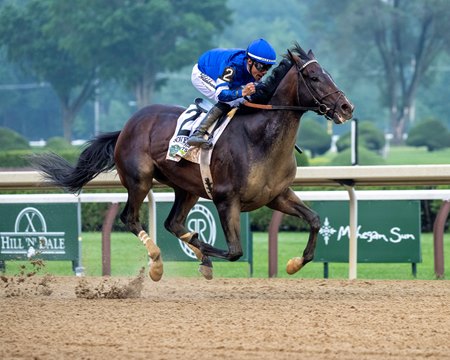 Sovereignty wins the Belmont Stakes at Saratoga Race Course