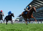 Crimson Advocate and James McDonald win the G2 Duke of Cambridge Stakes,  Royal Ascot 2025,  Ascot Racecourse, Ascot UK, 6-18-25, Mathea Kelley-Bloodhorse