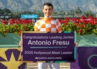 Jockey Antonio Fresu captured his first Santa Anita riding title during the 2025 Hollywood Meet at Santa Anita Park, Arcadia, CA and was so honored in a winner’s circle ceremony on Sunday, June 15, 2025, Arcadia, CA. Benoit Photo
