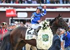 Sovereignty wins the 2025 Belmont Stakes at Saratoga Race Course