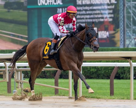 Nitrogen wins the Wonder Again Stakes at Saratoga Race Course