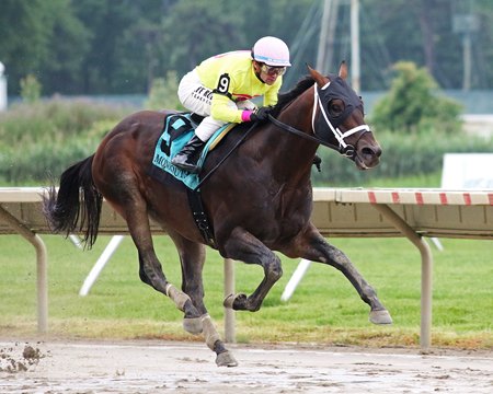 Bishops Bay wins the Salvator Mile Stakes at Monmouth Park