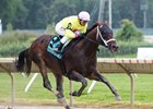 Bishops Bay won the $150,000 Grade III Salvator Mile at Monmouth Park on Saturday June 14, 2025.  Photo by Julia Sebastianelli/EQUI-PHOTO