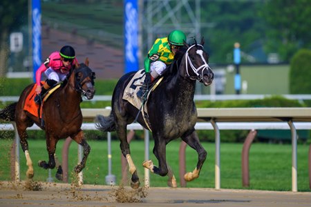 A. P. Kid wins the Pennine Ridge Stakes at Saratoga Race Course