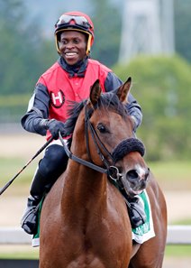 Blackberry Jam and Kiaman McGregor after winning the King County Express Stakes at Emerald Downs