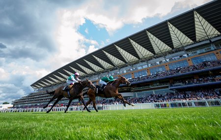 Calandagan (outside) wins the 2025 King George VI and Queen Elizabeth Stakes at Ascot Racecourse