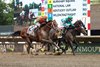Journalism #2 with Umberto Rispoli riding won the $1,000,000 Grade I NYRA Bets Haskell Stakes at Monmouth Park Racetrack in Oceanport, NJ on Saturday July 19, 2025.  Photo By Taylor Ejdys/EQUI-PHOTO