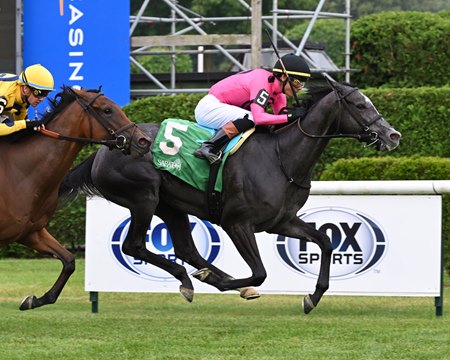 Classic Q wins the Wild Applause Stakes at Saratoga Race Course