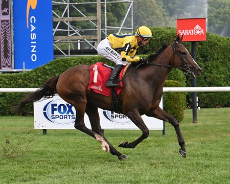 La Mehana wins the Glens Falls Stakes at Saratoga Race Course