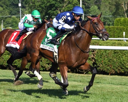 Test Score wins the Belmont Derby Invitational Stakes at Saratoga Race Course
