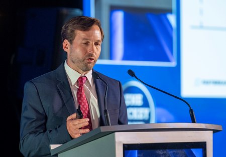 Dr. Ryan Kelley speaks at the Round Table Conference on Matters Pertaining to Racing