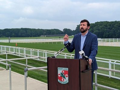 Maryland Department of Natural Resources Secretary Josh Kurtz announces the return of horse racing to Fair Hill 