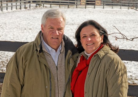 Dr. Chuck Kidder and his wife, Nancy Cole, at their Corner Woods Farm