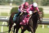 Jockey John Velazuez guides No Time to victory in the 70th Running of $500,000 Woodbine Oaks presented by Stella Artois. No Time is owned by Gary Barber and trained by Mark Casse. Woodbine/Michael Burns Photo