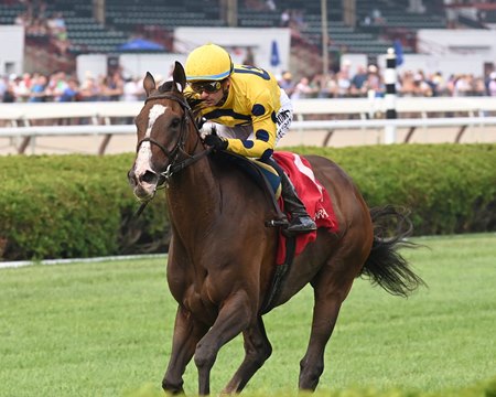 La Mehana wins the Glens Falls Stakes at Saratoga Race Course