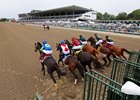 Surface to Air #6 with Samuel Marin riding won the $400,000 Grade III Monmouth Cup at Monmouth Park Racetrack in Oceanport, NJ on Saturday July 19, 2025.  Photo By Ryan Denver/EQUI-PHOTO