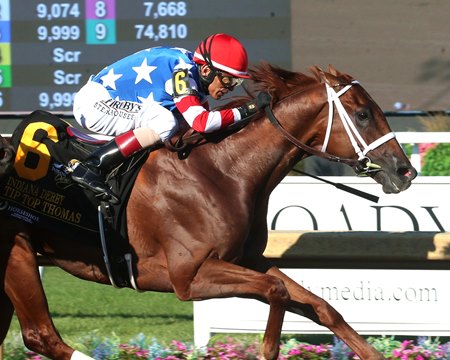 Tip Top Thomas wins the 2025 Indiana Derby at Horseshoe Indianapolis