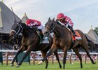 Fionn wins the 2025 Belmont Oaks Invitational Stakes at Saratoga Race Course