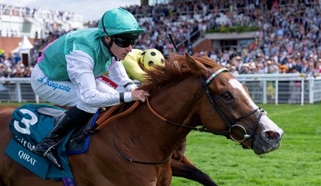 Qirat wins the Sussex Stakes at Goodwood Racecourse