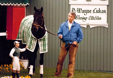 D. Wayne Lukas in 1986 at Santa Anita Park