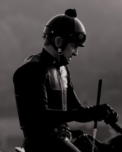 Perry Ouzts, in his favorite photo, on horseback on a May morning in 2012