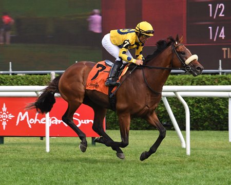 Far Bridge wins the Bowling Green Stakes at Saratoga Race Course