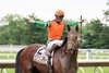 Journalism #2 with UImberto Rispoli riding won the $1,000,000 Grade I NYRA Bets Haskell Stakes at Monmouth Park Racetrack in Oceanport, NJ on Saturday July 19, 2025.  Photo By Joe Labozzetta/EQUI-PHOTO