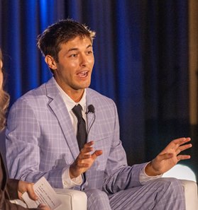 Griffin Johnson speaks at The Jockey Club's Round Table Conference