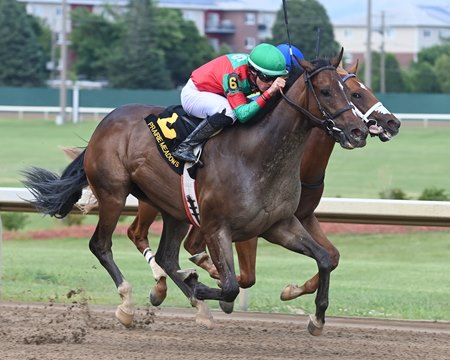 Good Civilian wins the Prairie Gold Juvenile Stakes at Prairie Meadows