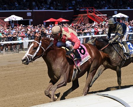 Antiquarian defeats Sierra Leone in the Jockey Club Gold Cup at Saratoga Race Course