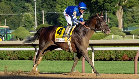 Sovereignty wins the Travers Stakes at Saratoga Race Course