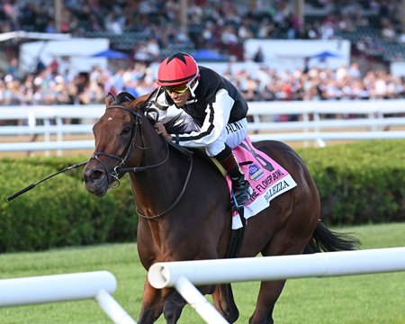 Bellezza wins the Flower Bowl Stakes at Saratoga Race Course