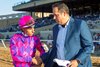 Following the disqualification of Reef Runner from first, Anthony Fanticola’s Motorious (jockey Antonio Fresu up) was declared the winner of the  Grade III $150,000 Green Flash HandicapSaturday, August 30, 2025 at Del Mar Thoroughbred Club, Del Mar, CA.  Trainer Philip D'Amato and jockey Fresu celebrate the win.
Benoit Photo
