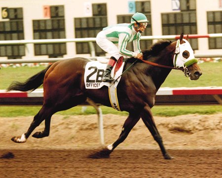 Officer wins the 2001 Del Mar Futurity at Del Mar