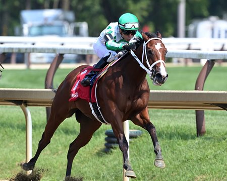 Mythical wins the Adirondack Stakes at Saratoga Race Course