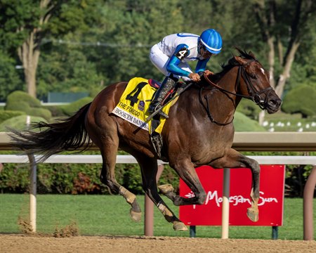 Book'em Danno wins the 2025 Forego Stakes at Saratoga Race Course
