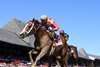 Antiquarian wins the 2025 Jockey Club Gold Cup Stakes at Saratoga Race Course