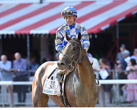 Kilwin, under Jose Ortiz, after her victory in the Test Stakes at Saratoga Race Course