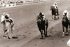 Runaway Groom (outside) wins the 1982 Travers Stakes at Saratoga Race Course 