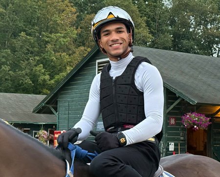 Luis Rivera Jr. the morning after his Aug. 15 spill at Saratoga Race Course 