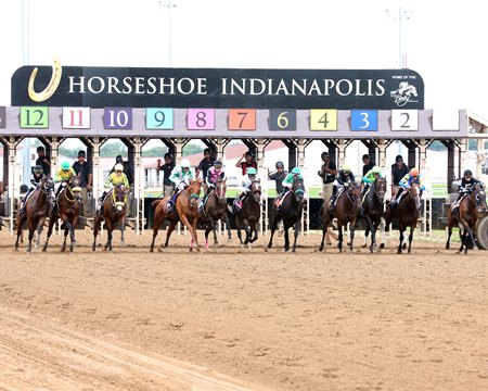 Louder Than Words wins the Peony Handicap at Horseshoe Indianapolis