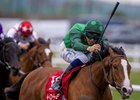 Green Sense and Dylan Browne McMonagle wins the 6f maiden.
The Curragh.
Photo: Patrick McCann/Racing Post
12.04.2025