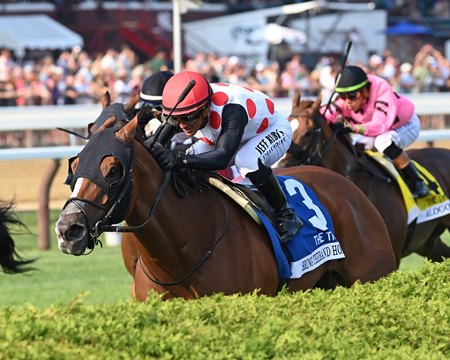 Bring Theband Home wins the Troy Stakes at Saratoga Race Course