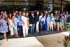 The entire “Team Smarty Jones” at the Hall of Fame inductions held at the Fasig Tipton Sales Pavilion Friday August 1, 2025 in Saratoga Springs, N.Y.  Skip Dickstein Photo