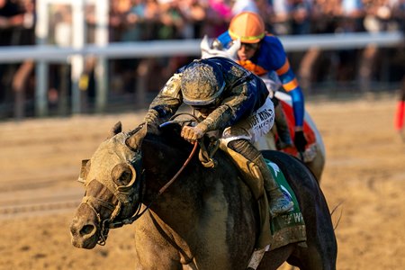 Sierra Leone strides out to win the Whitney Stakes at Saratoga Race Course